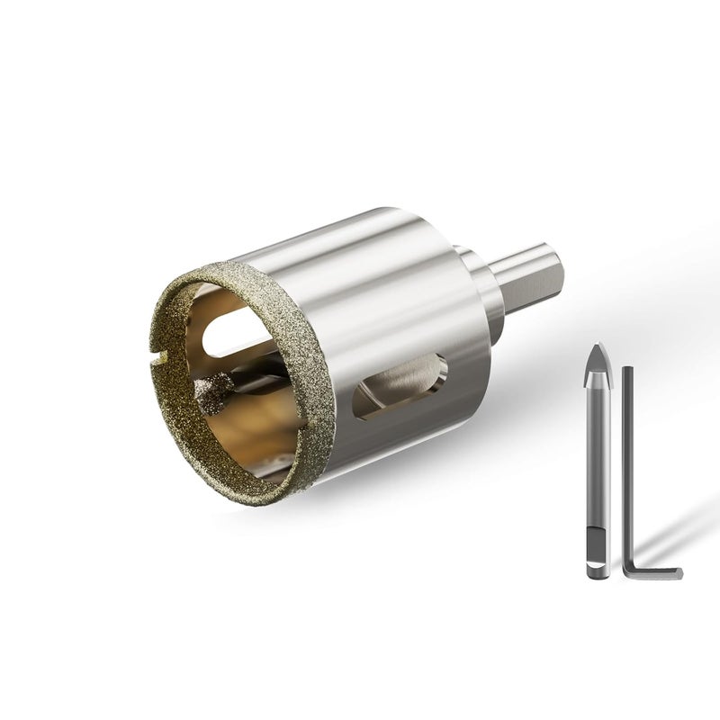 CSOOM 1-1/2"(38mm) Diamond Hole Saw with Center Drill Bit, One-Touch Positioning, Easy to Penetrate Hard Materials Such as Ceramic, Tile, Glass, Granite, Marble, etc. - Image 1